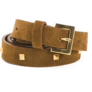 NWT MATRINA MORI MADE IN ITALY SUEDE GENUINE LEATHER STUD ALL OVER BELT